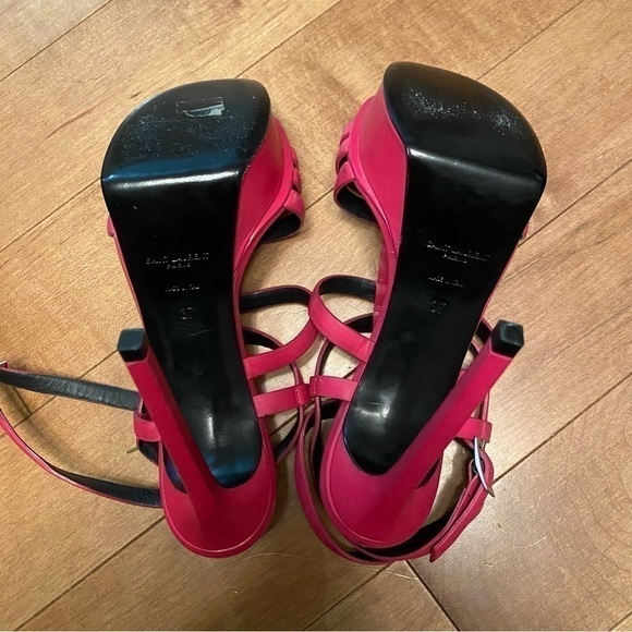 Yves Saint Laurent Bianca Platform Heels Sandals in Bright Pink Fuchsia • EU 37 - Picture 5 of 11